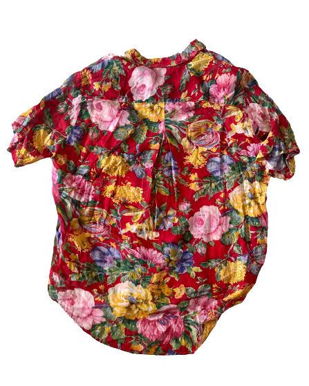 Chemise rouge à fleurs | XXL