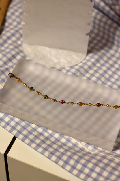 Bracelet Coeurs brillants multicolore