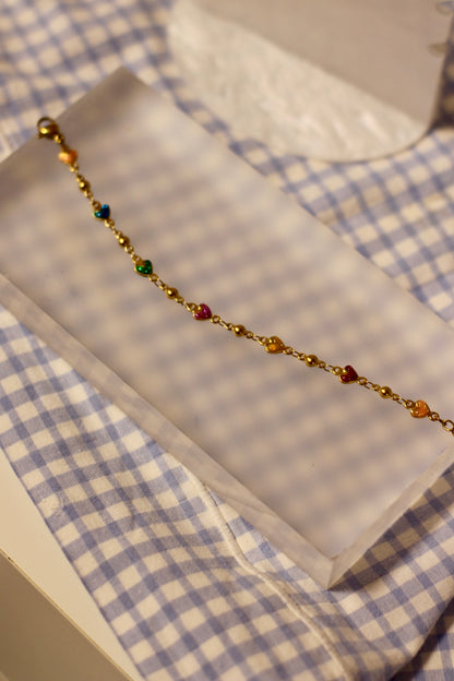 Bracelet Coeurs brillants multicolore