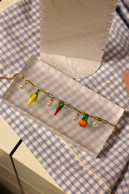Bracelet à grigris Les Légumes