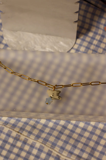 Bracelet à grigris Colombe en porcelaine
