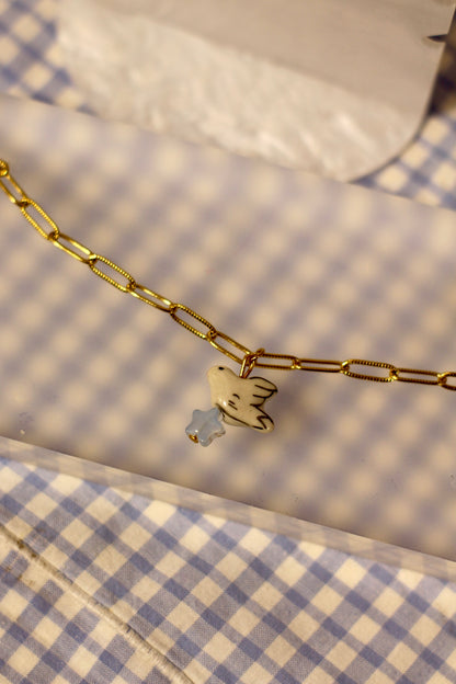 Bracelet à grigris Colombe en porcelaine