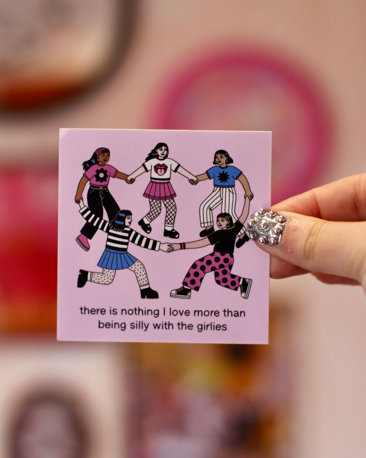 Grand Sticker carré - Silly with the girlies