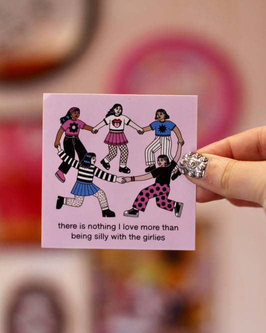 Grand Sticker carré - Silly with the girlies