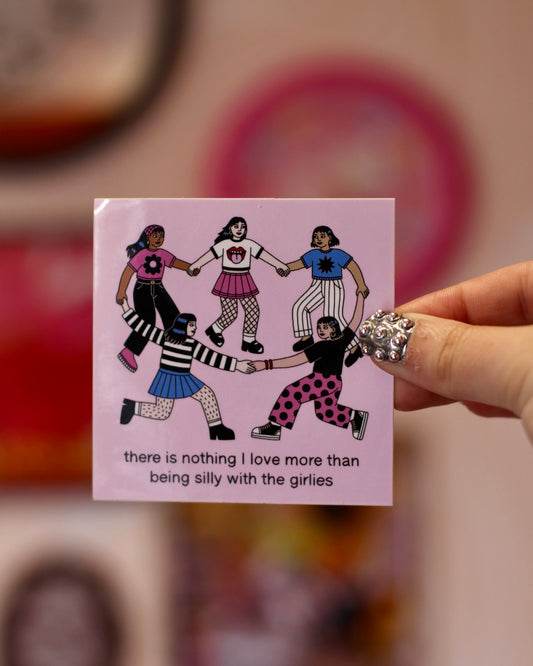 Grand Sticker carré - Silly with the girlies