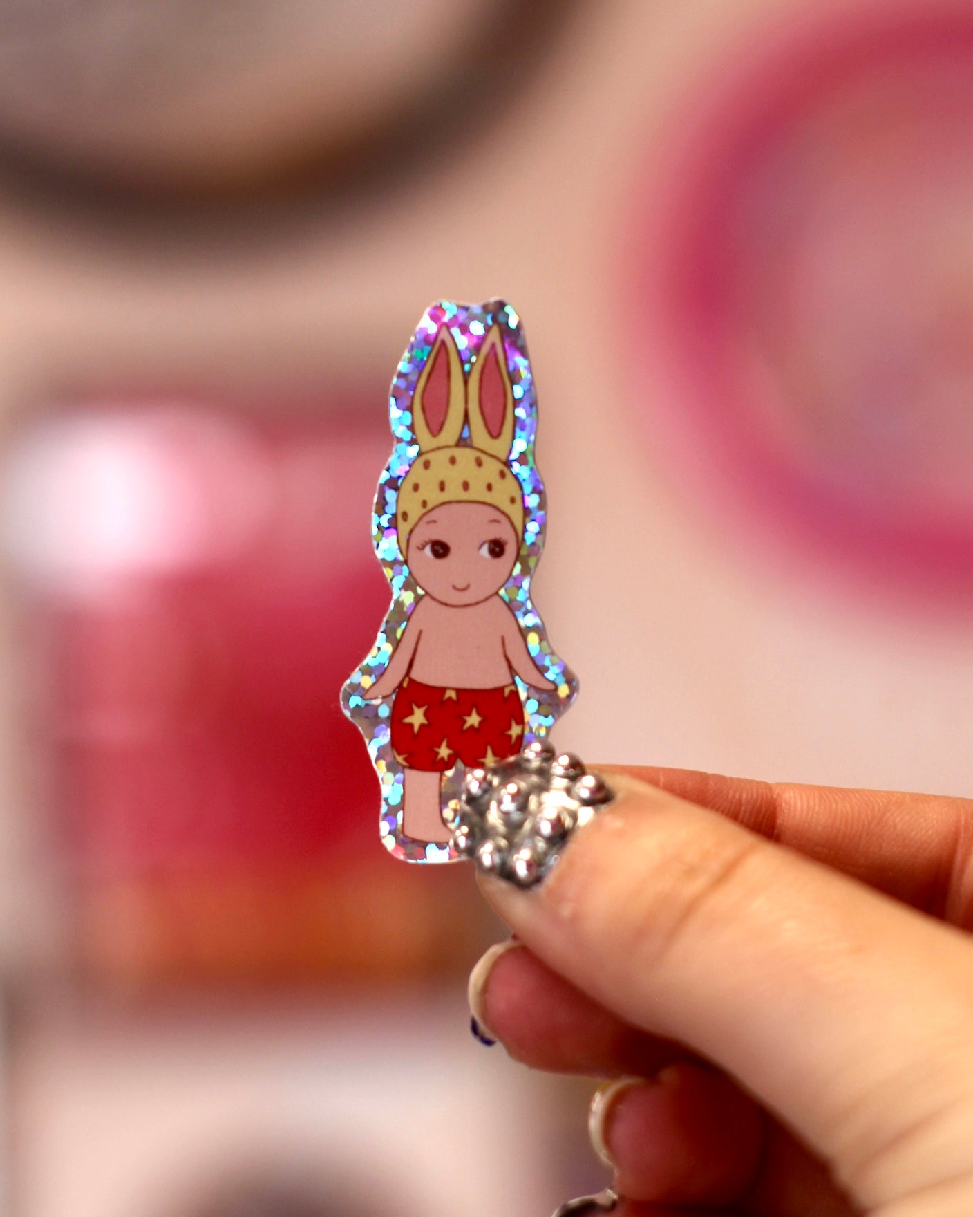 Sticker Mini Baby Lapin Fraise