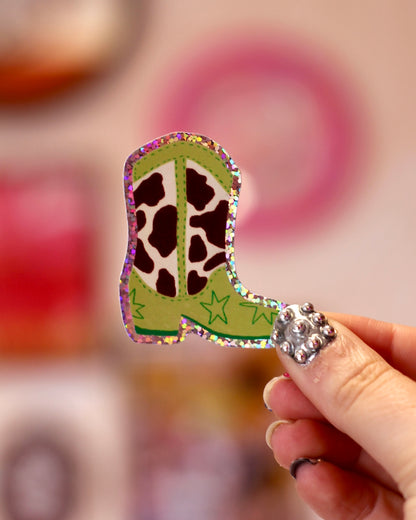 Sticker Botte Cowgirl Vache