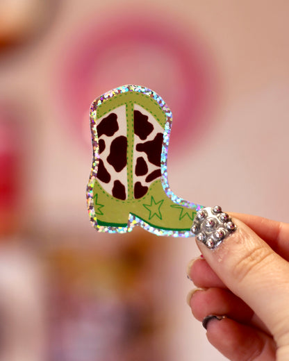 Sticker Botte Cowgirl Vache