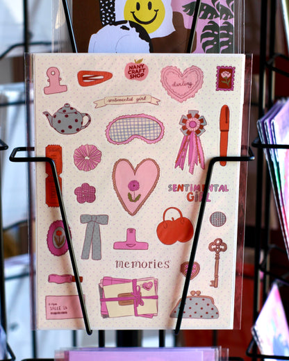 Planche stickers A5 - Sentimental Girl