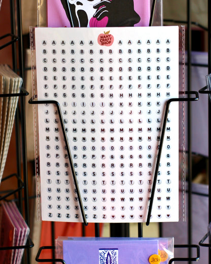 Planche sticker alphabet boutons A5