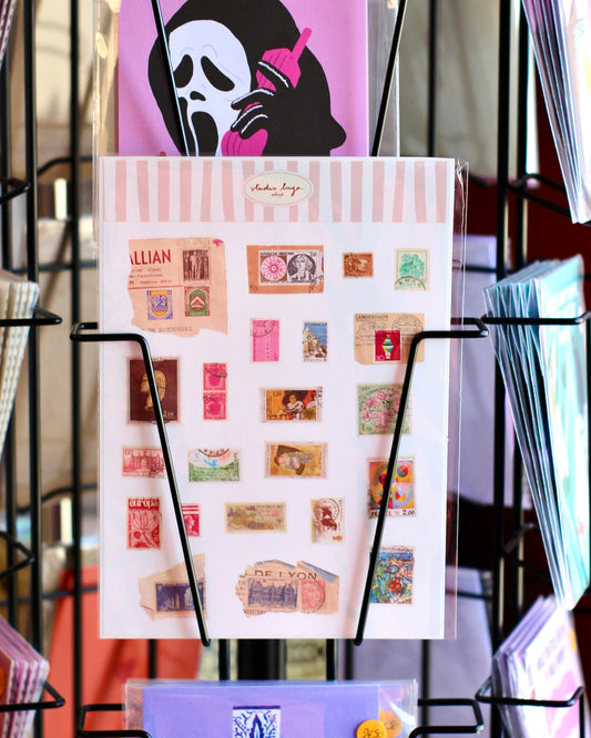 Planche de stickers timbres