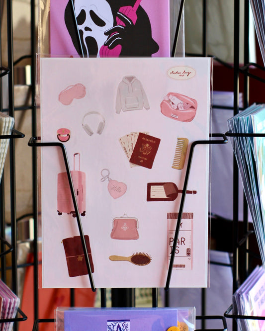 Planche de stickers - airport essentials