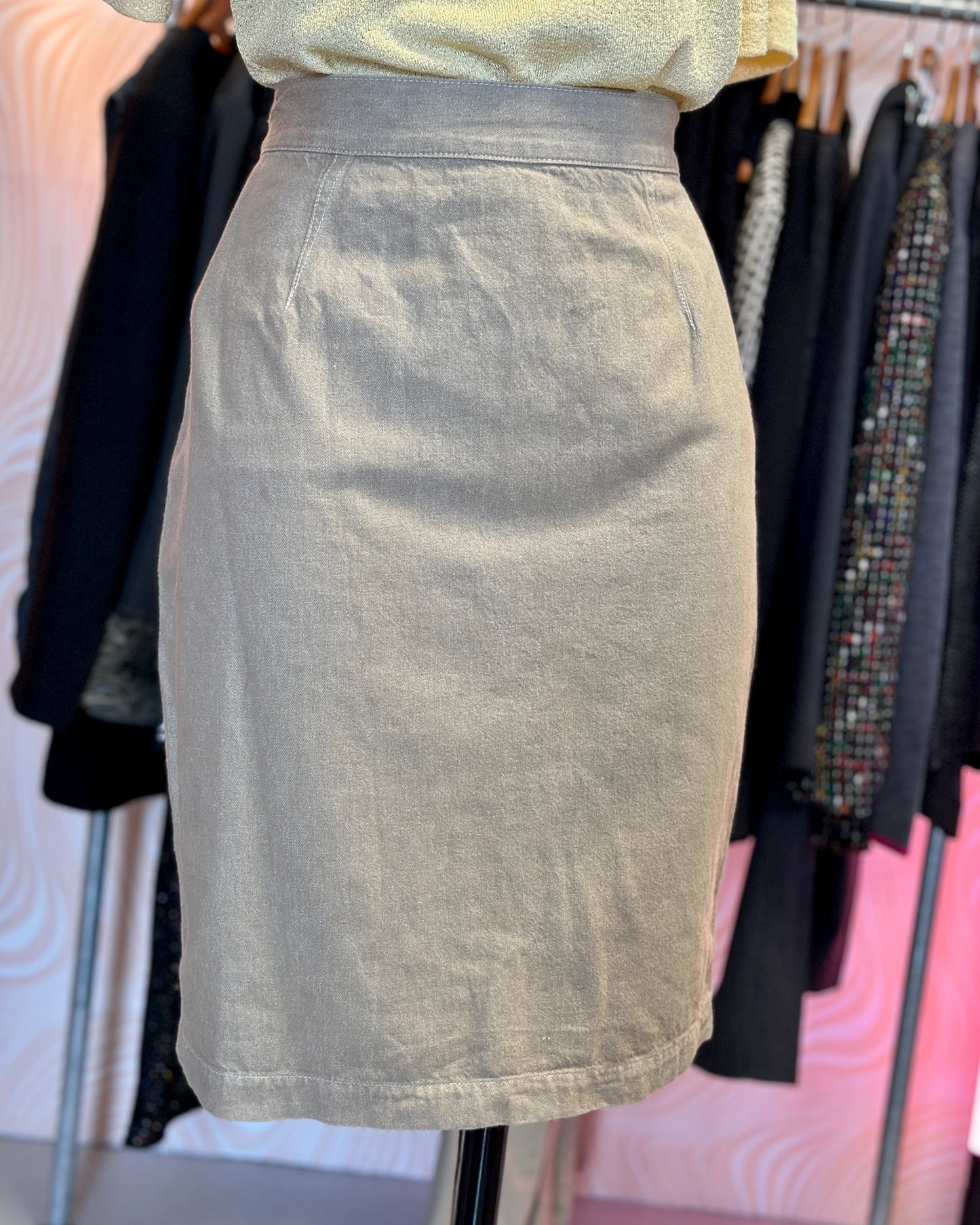 Jupe en jean beige Thierry Mugler | T. 34/36