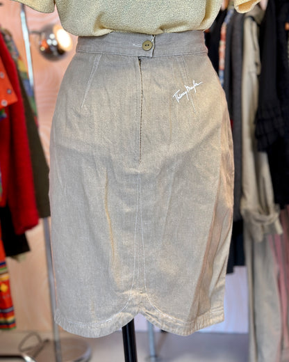 Jupe en jean beige Thierry Mugler | T. 34/36