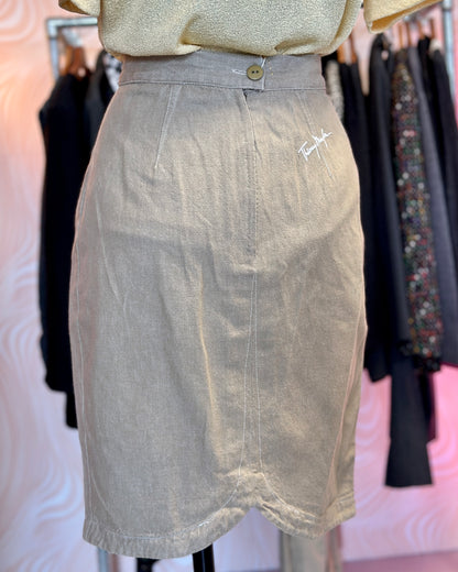 Jupe en jean beige Thierry Mugler | T. 34/36