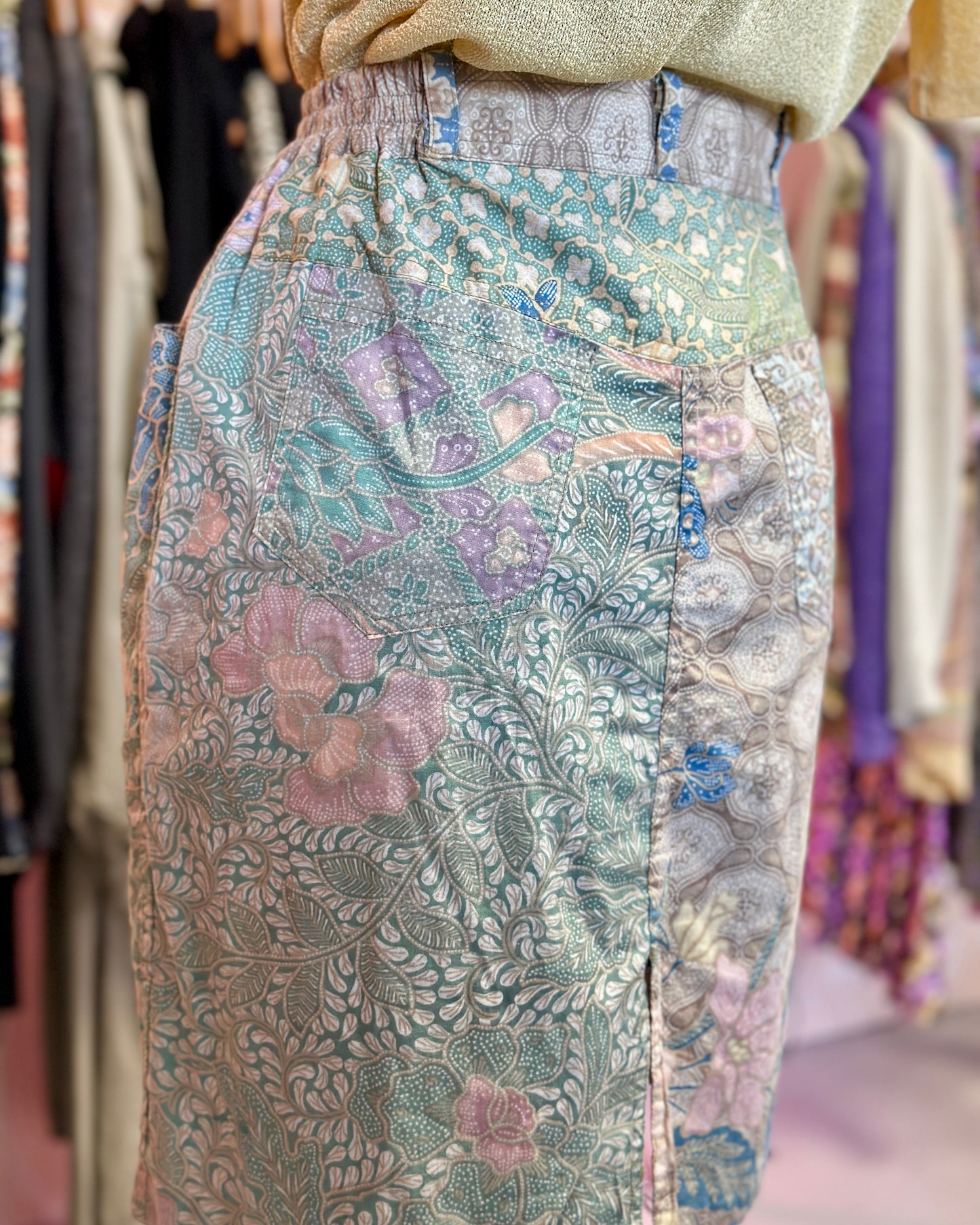 Jupe droite à motifs pastel | T. 38