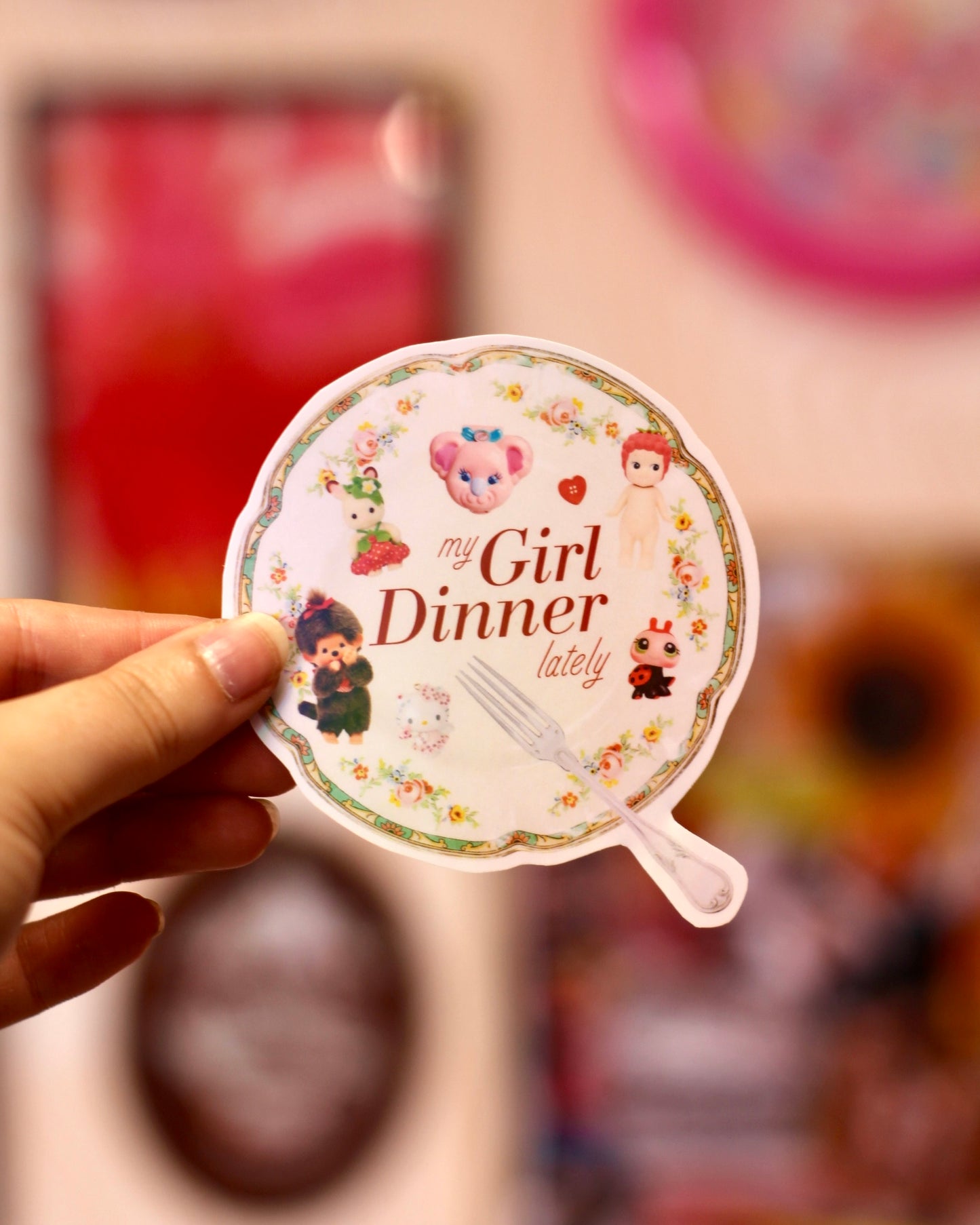 Sticker Girl Dinner