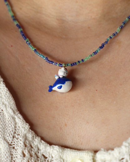 Collier Kitty et sa Baleine