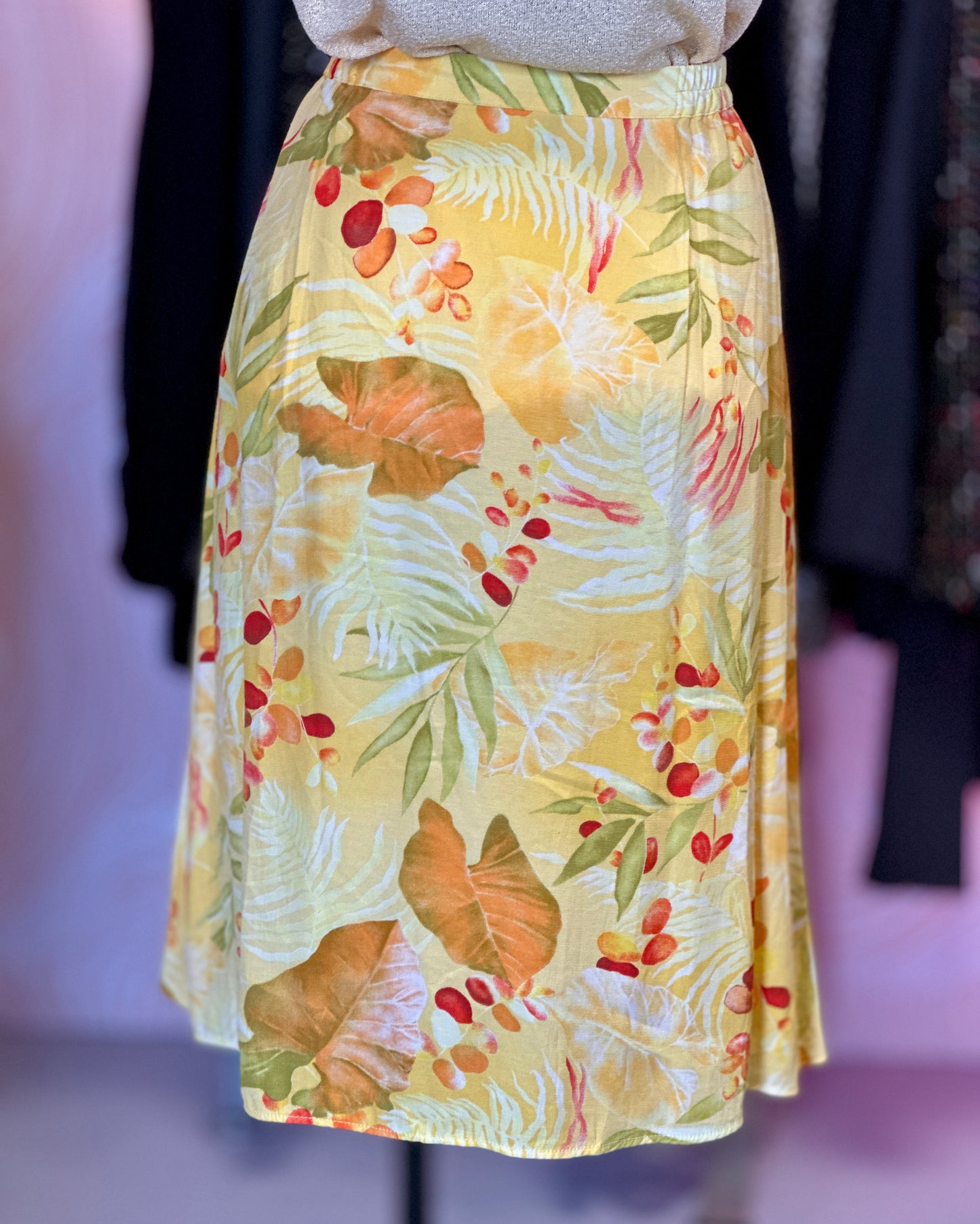 Jupe mi-longue jaune | T. M/L