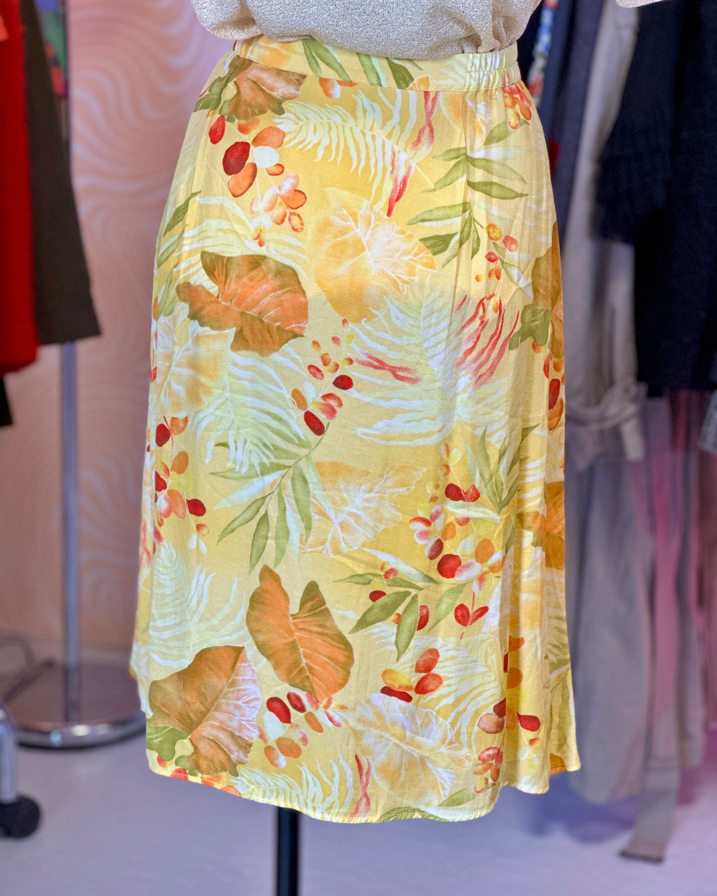 Jupe mi-longue jaune | T. M/L