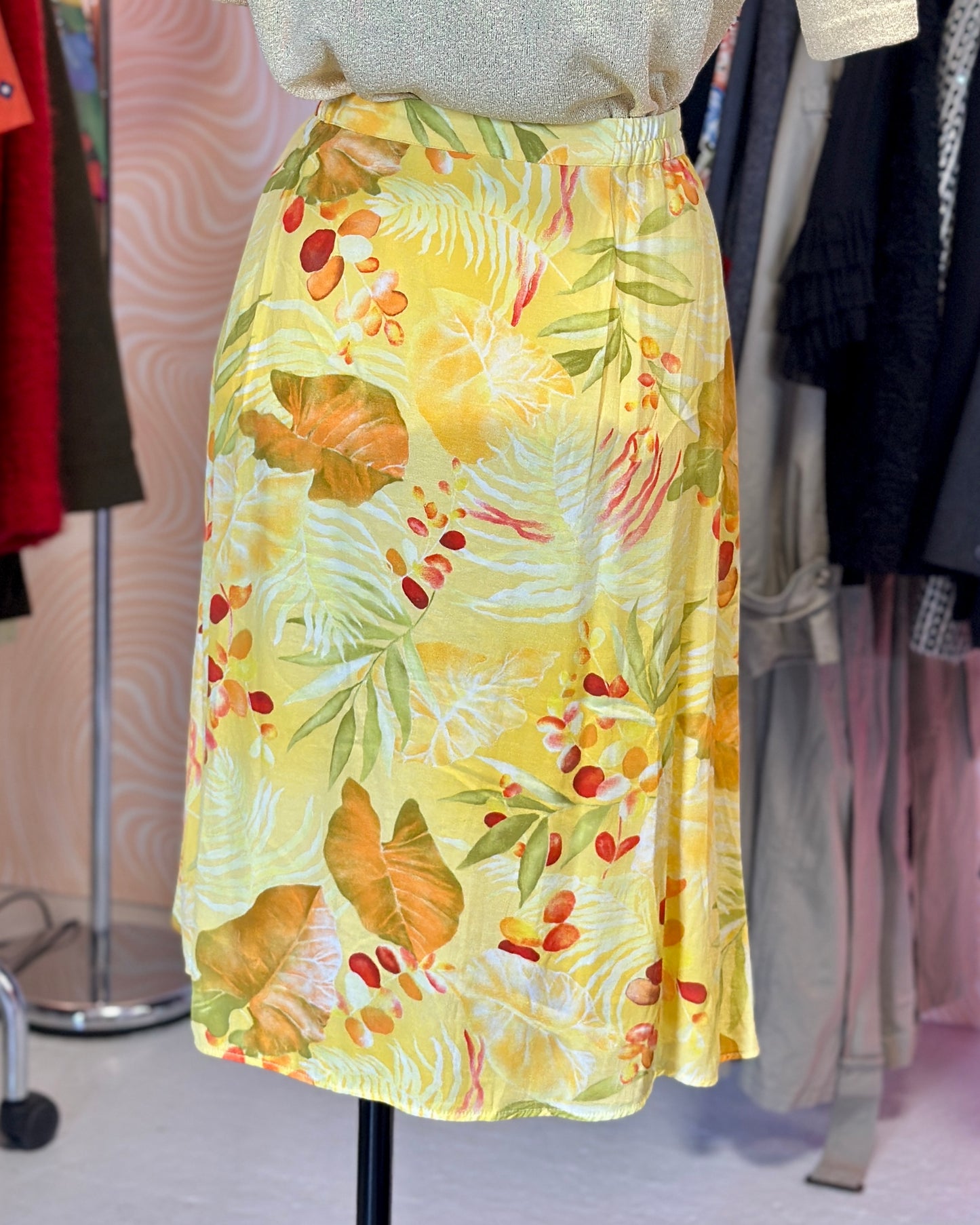 Jupe mi-longue jaune | T. M/L
