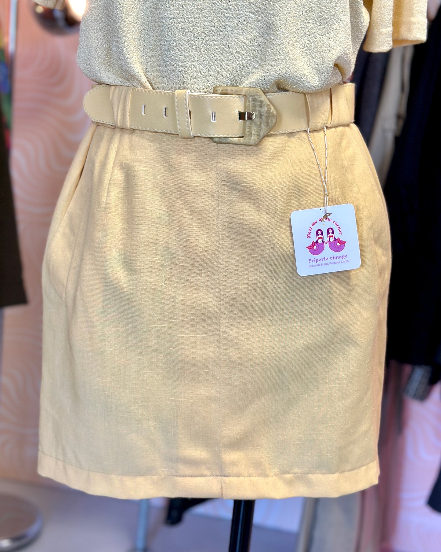 Mini-jupe jaune pastel | T. 36/38