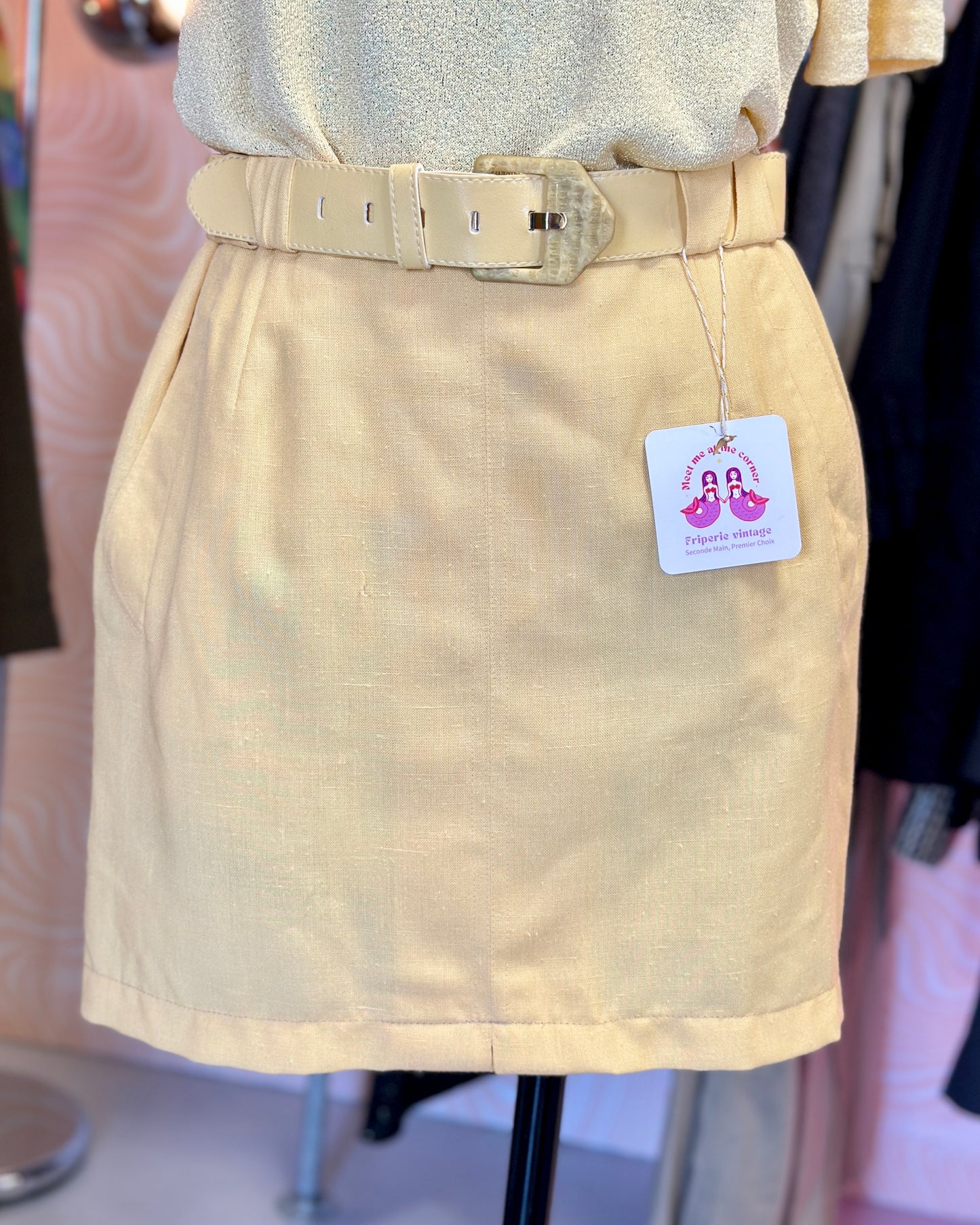 Mini-jupe jaune pastel | T. 36/38