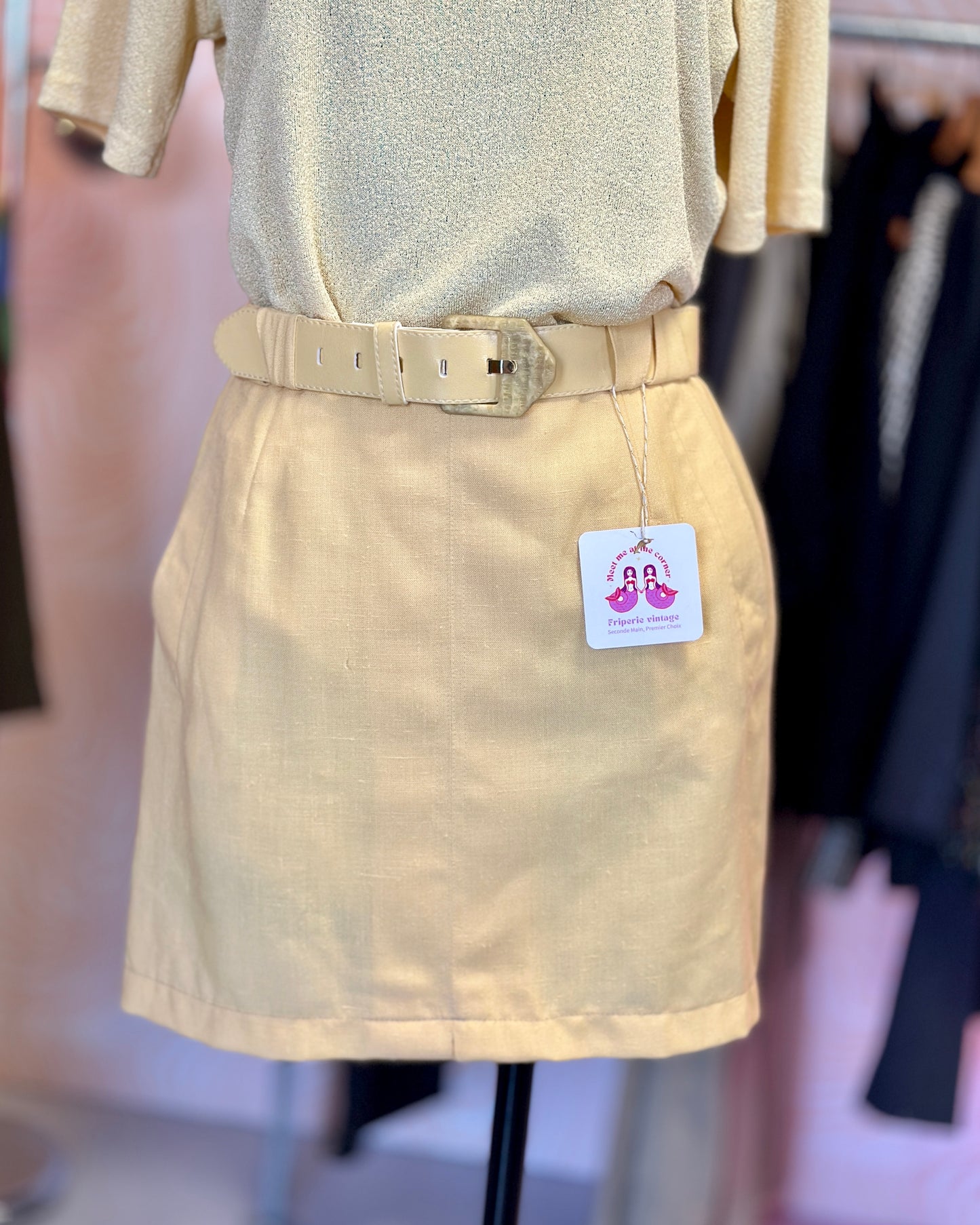 Mini-jupe jaune pastel | T. 36/38