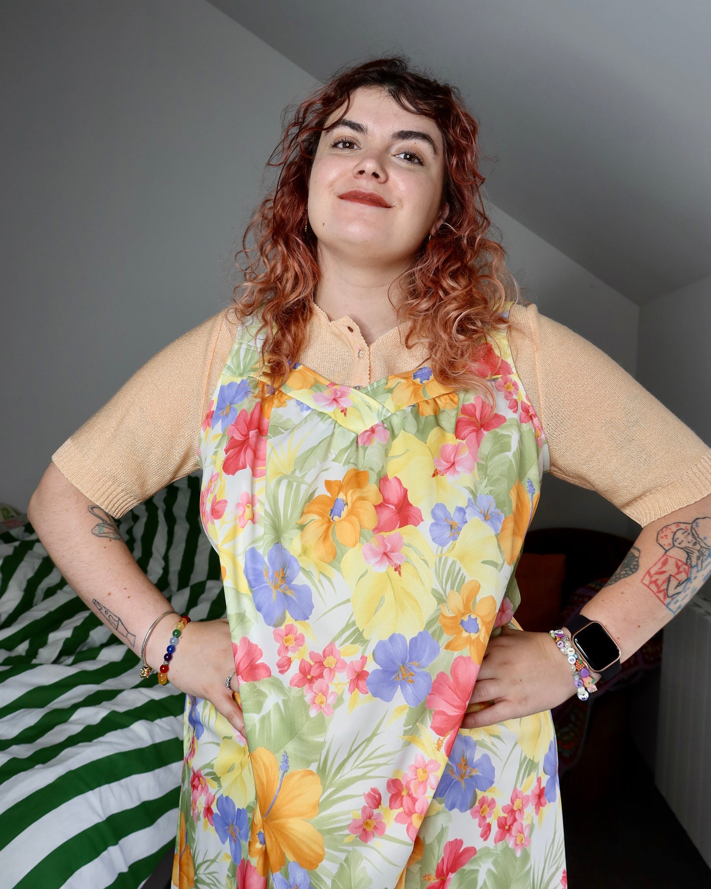 Robe à fleurs multicolore | T. L