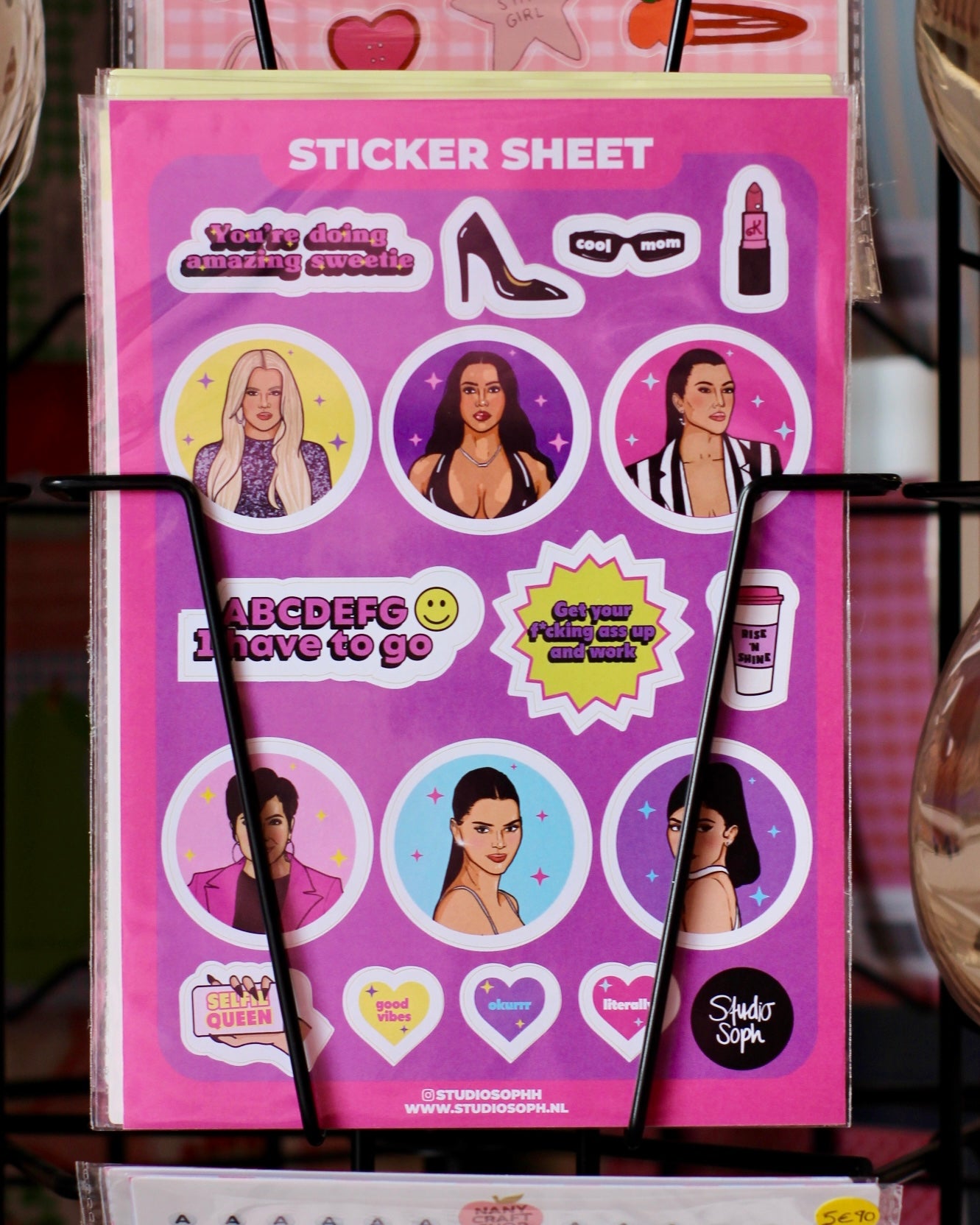 Planche de stickers A5 - Kardashians