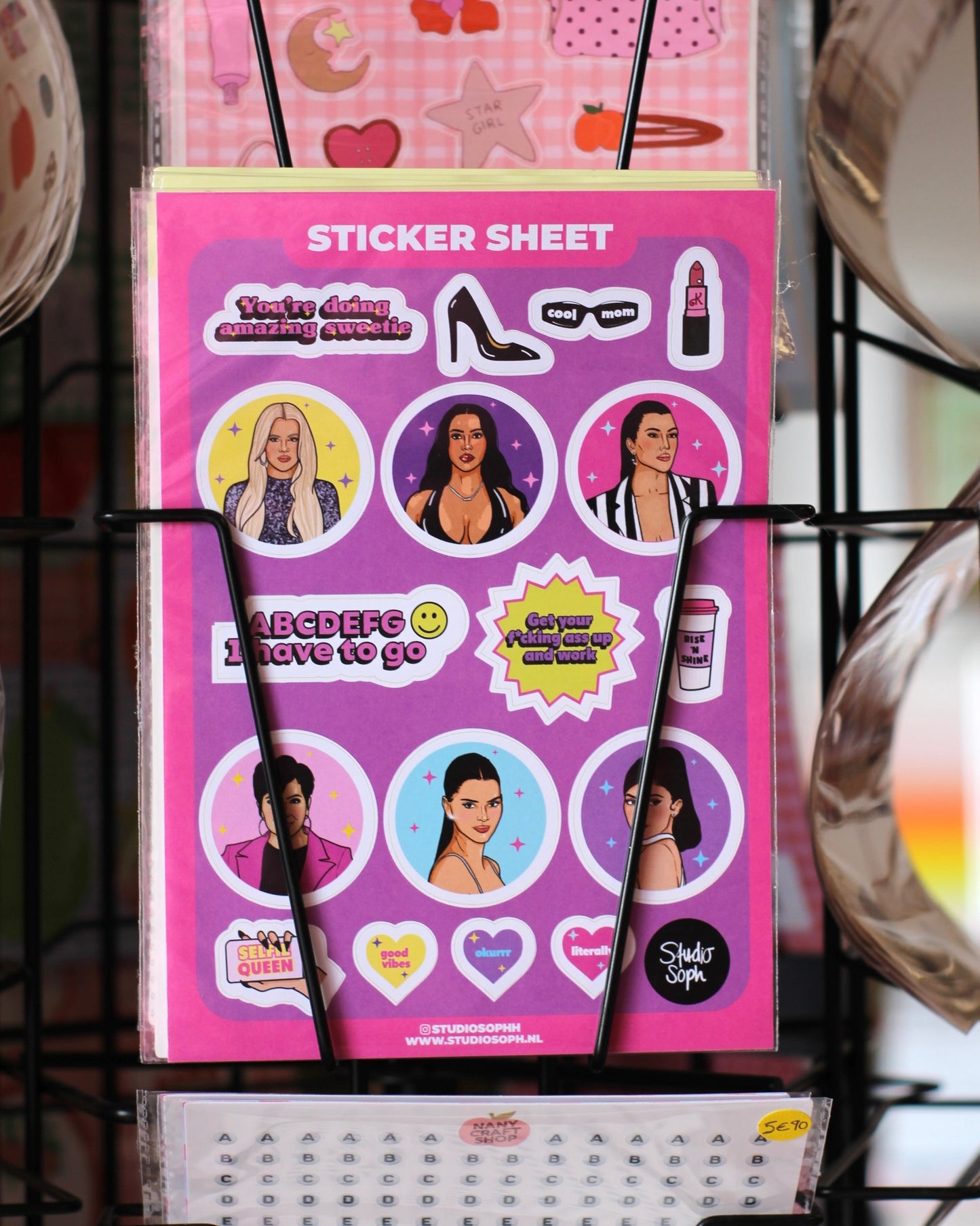 Planche de stickers A5 - Kardashians