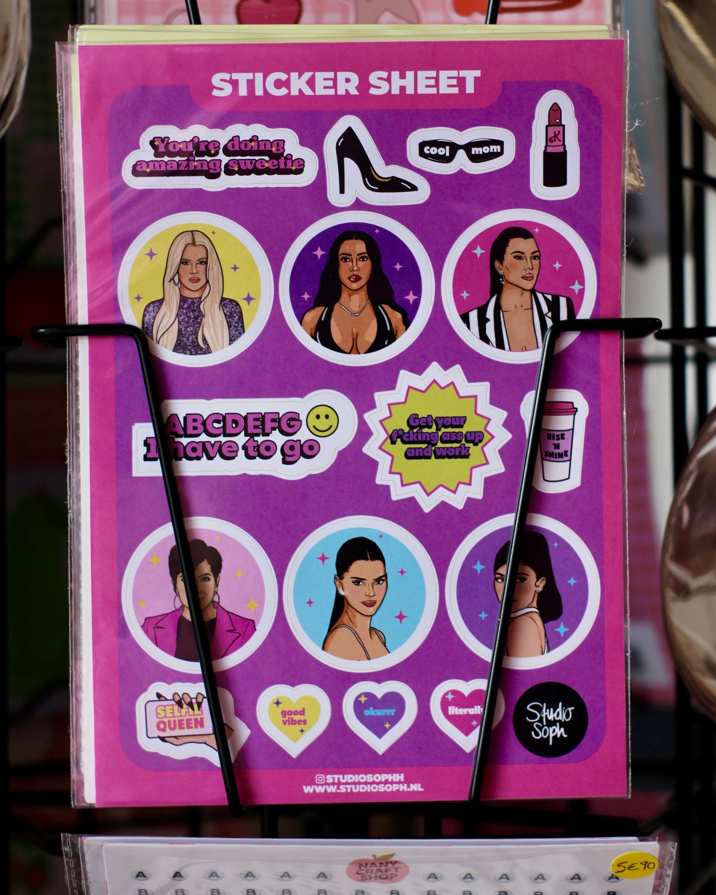 Planche de stickers A5 - Kardashians