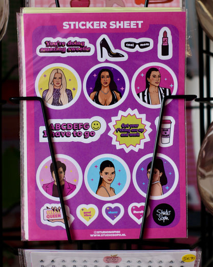 Planche de stickers A5 - Kardashians