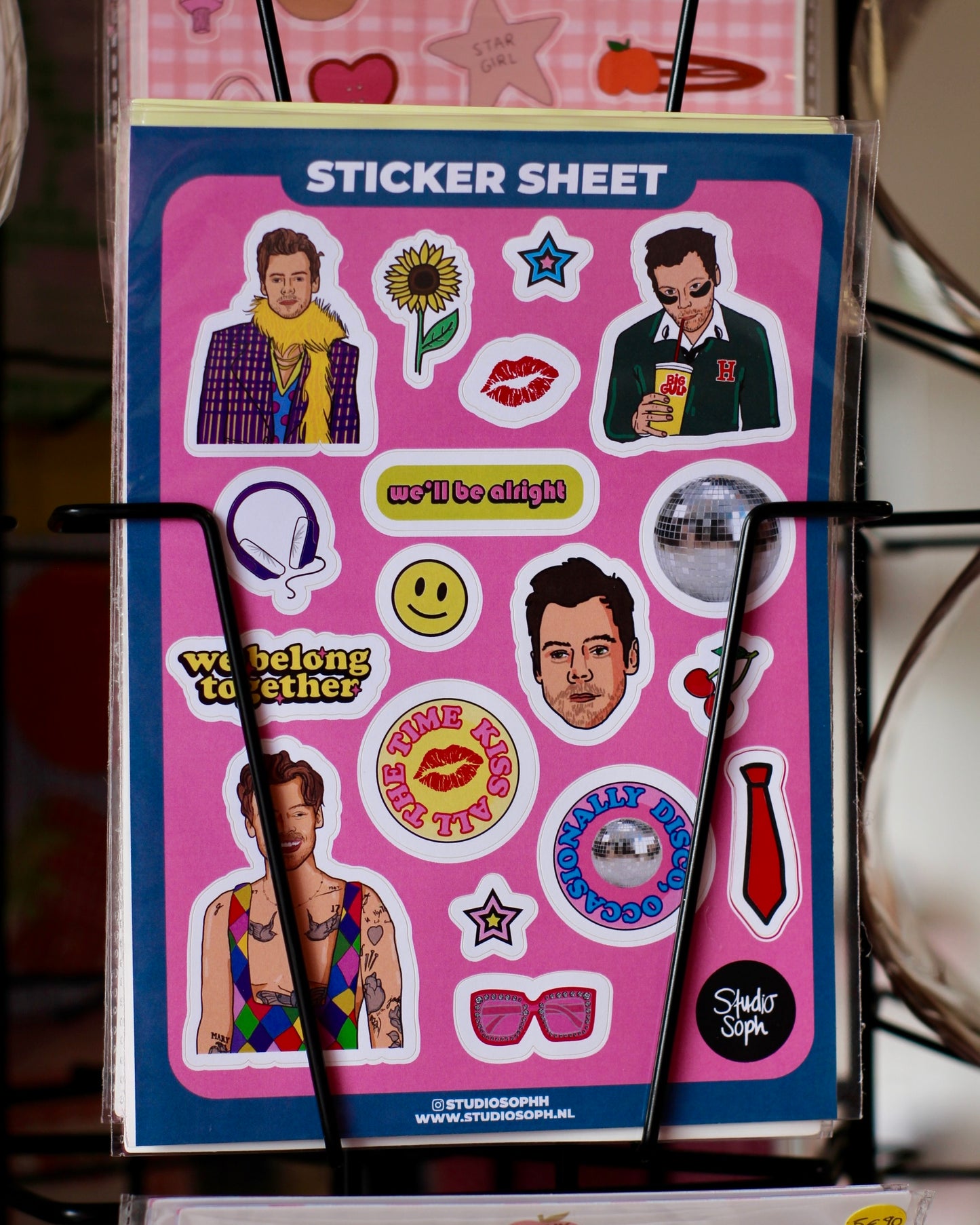 Planche de stickers - Kiss et Disco Harry Styles