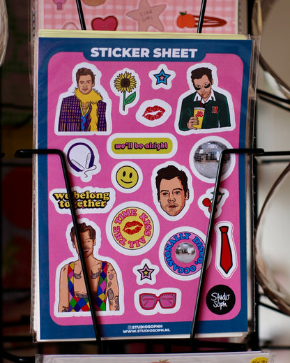 Planche de stickers - Kiss et Disco Harry Styles