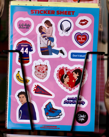 Planche de stickers A5 - Off Campus Hockey Romance