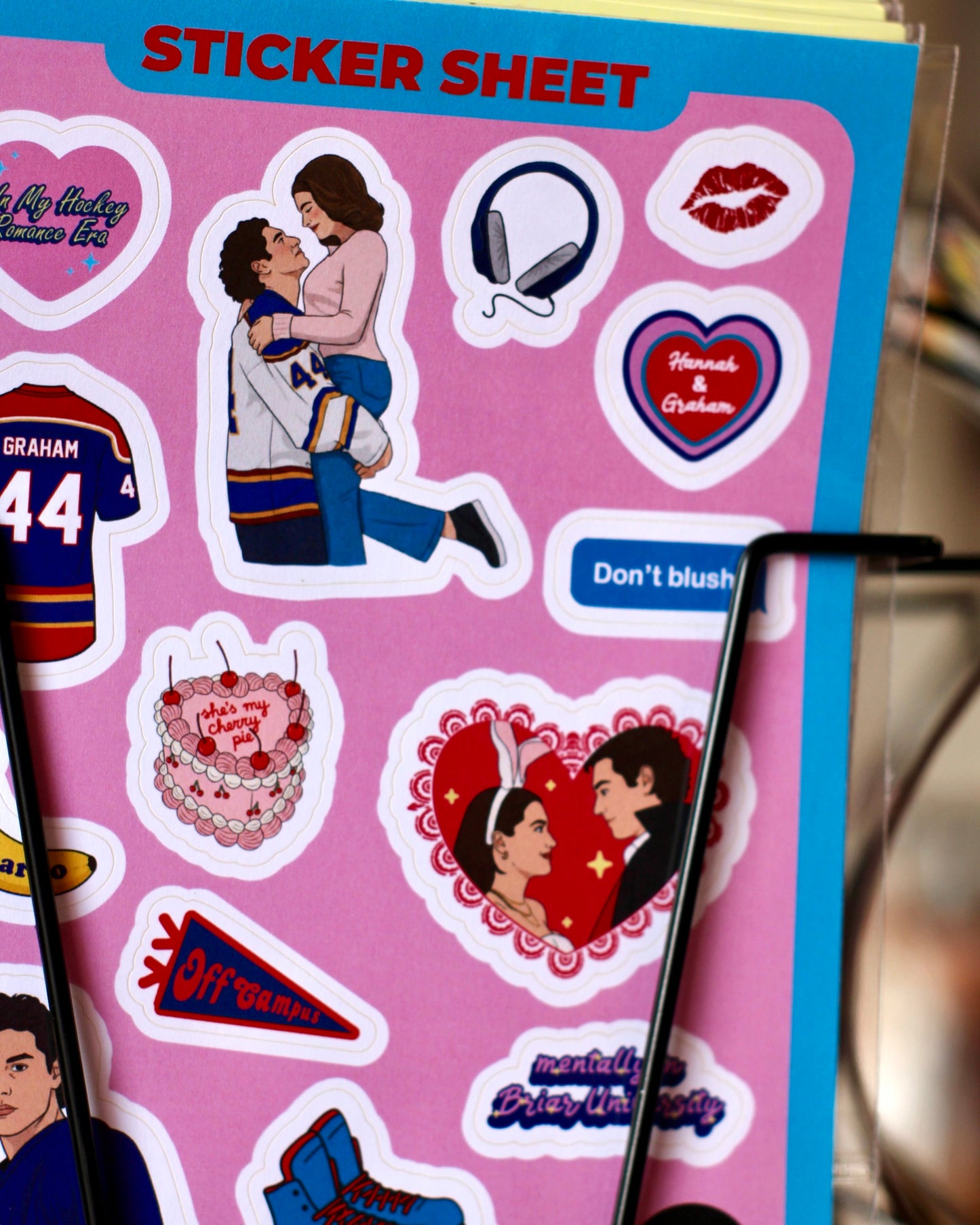 Planche de stickers A5 - Off Campus Hockey Romance