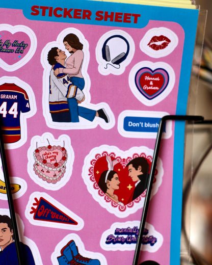Planche de stickers A5 - Off Campus Hockey Romance