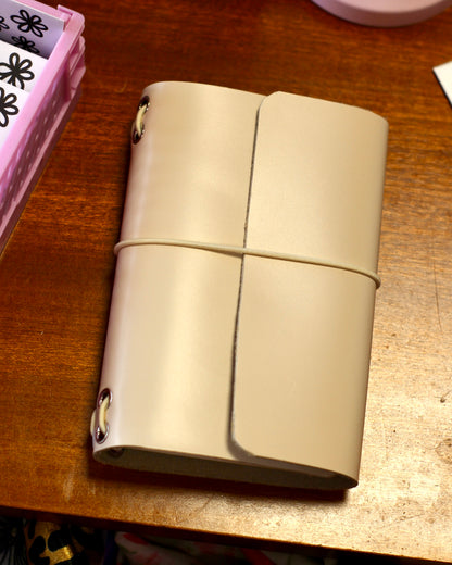 Carnet en cuir lisse - Crème