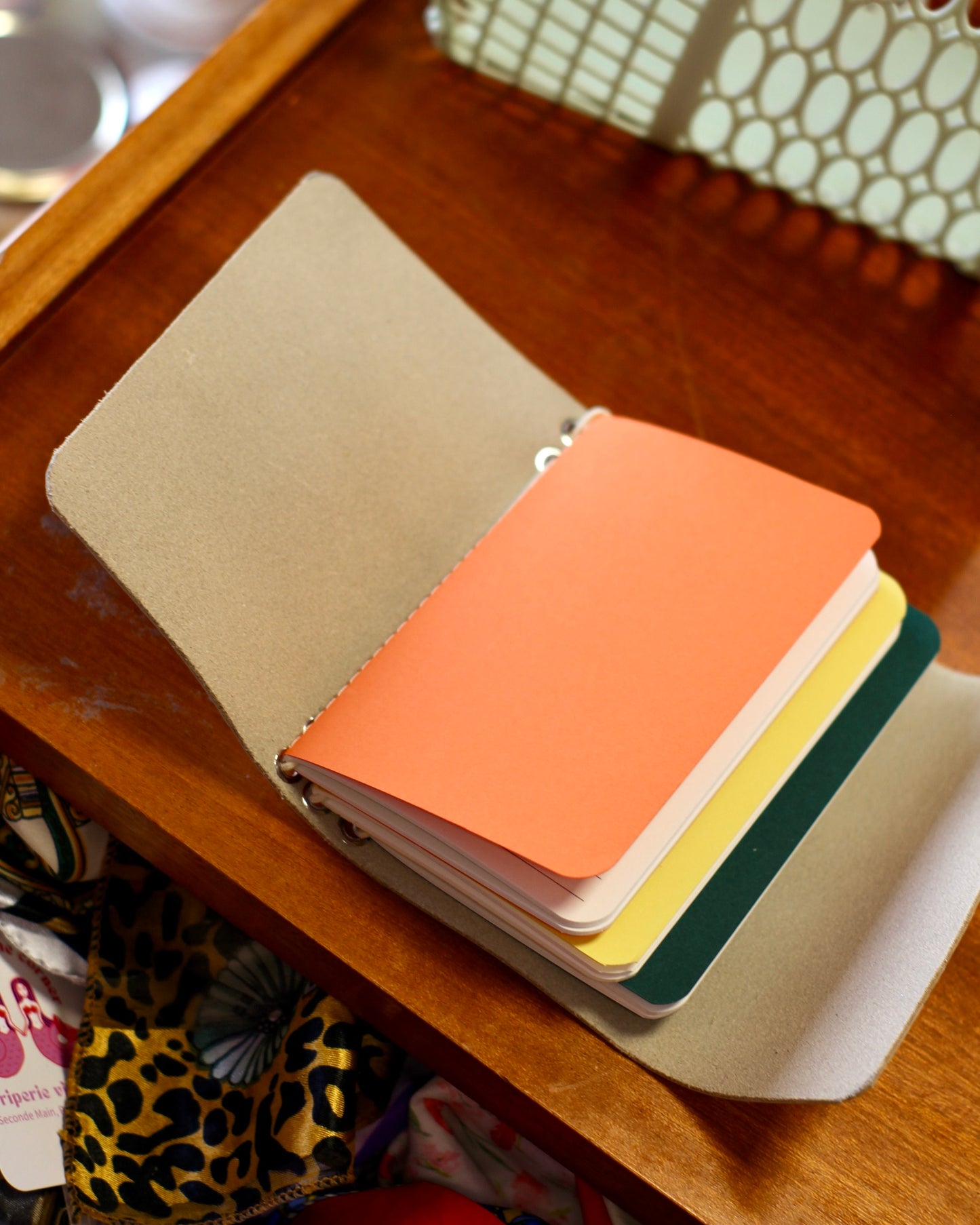 Carnet en cuir lisse - Crème