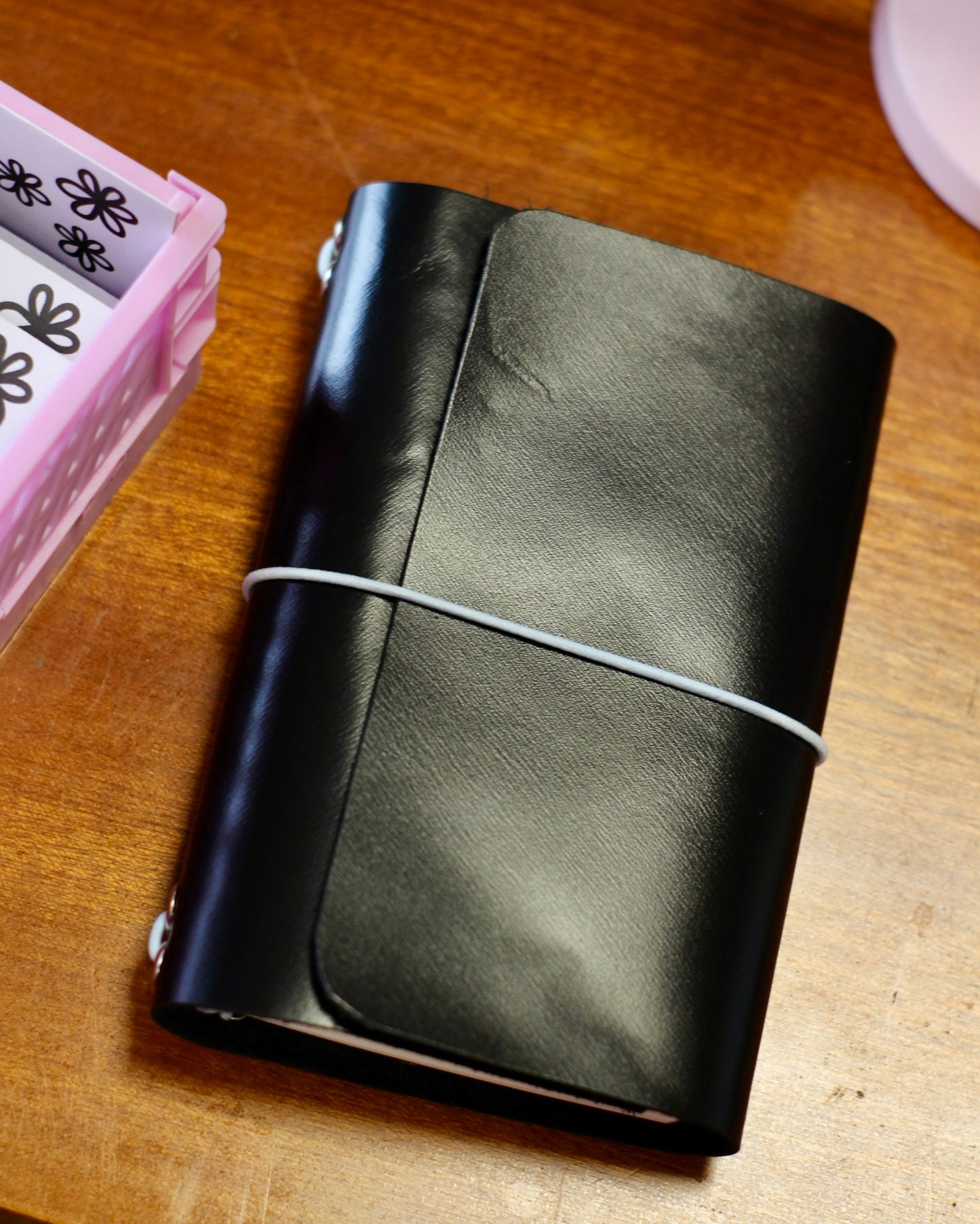 Carnet en cuir lisse - Noir