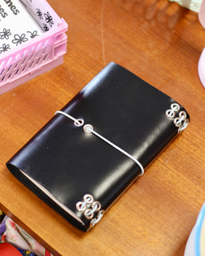 Carnet en cuir lisse - Noir