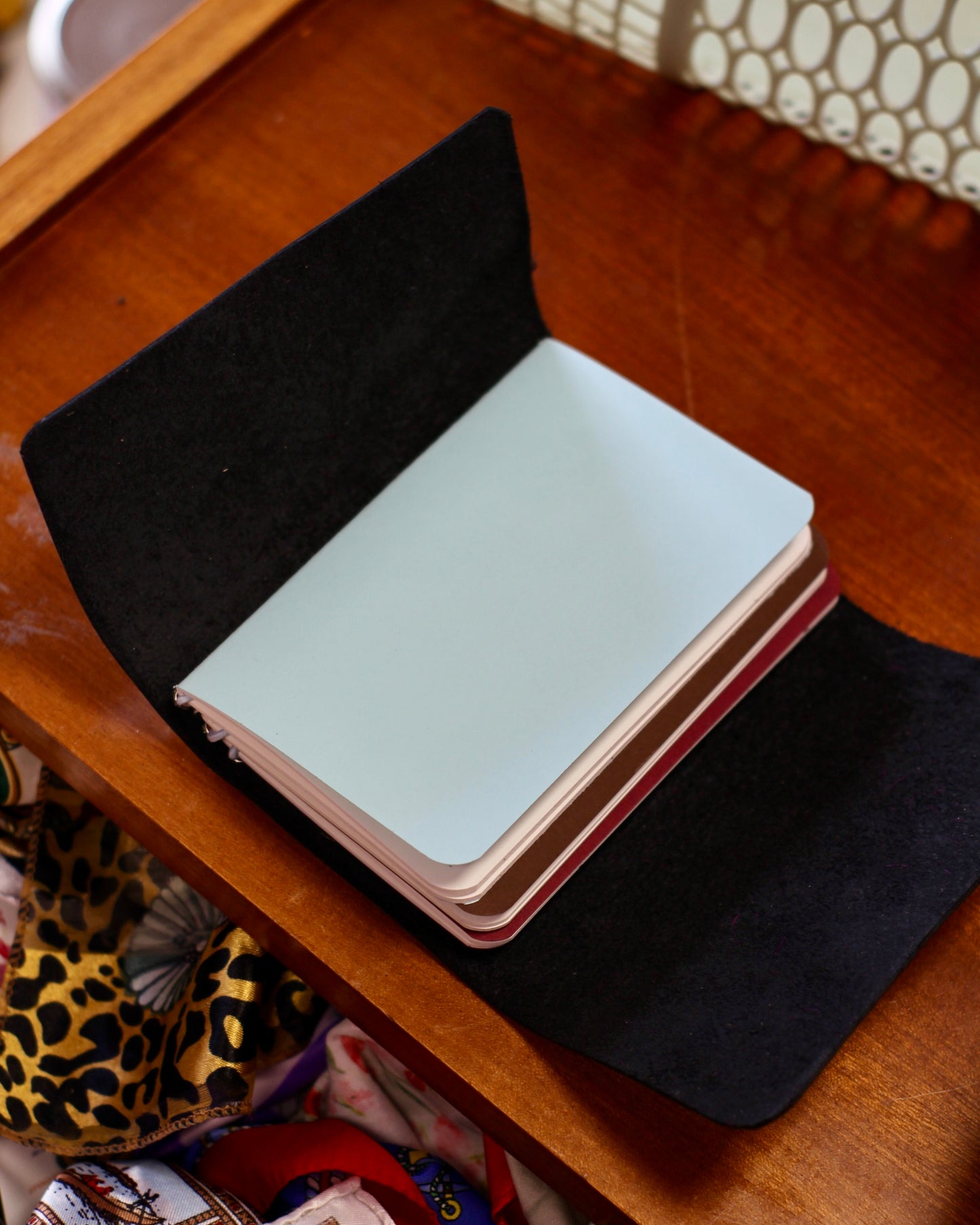 Carnet en cuir lisse - Noir