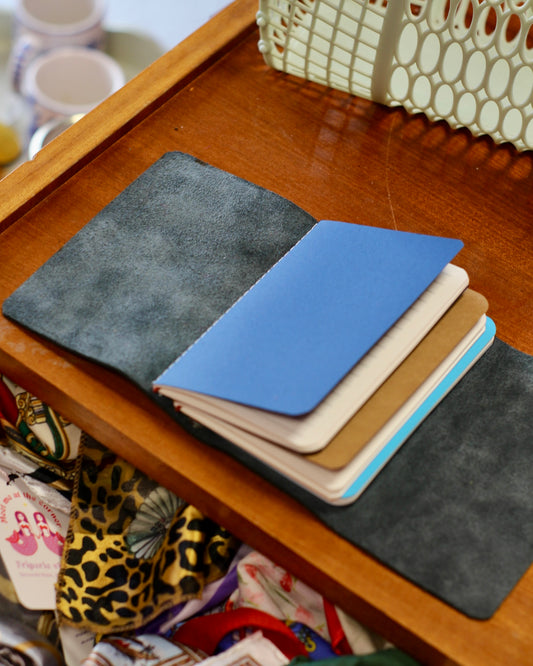 Carnet en cuir grainé - Noir