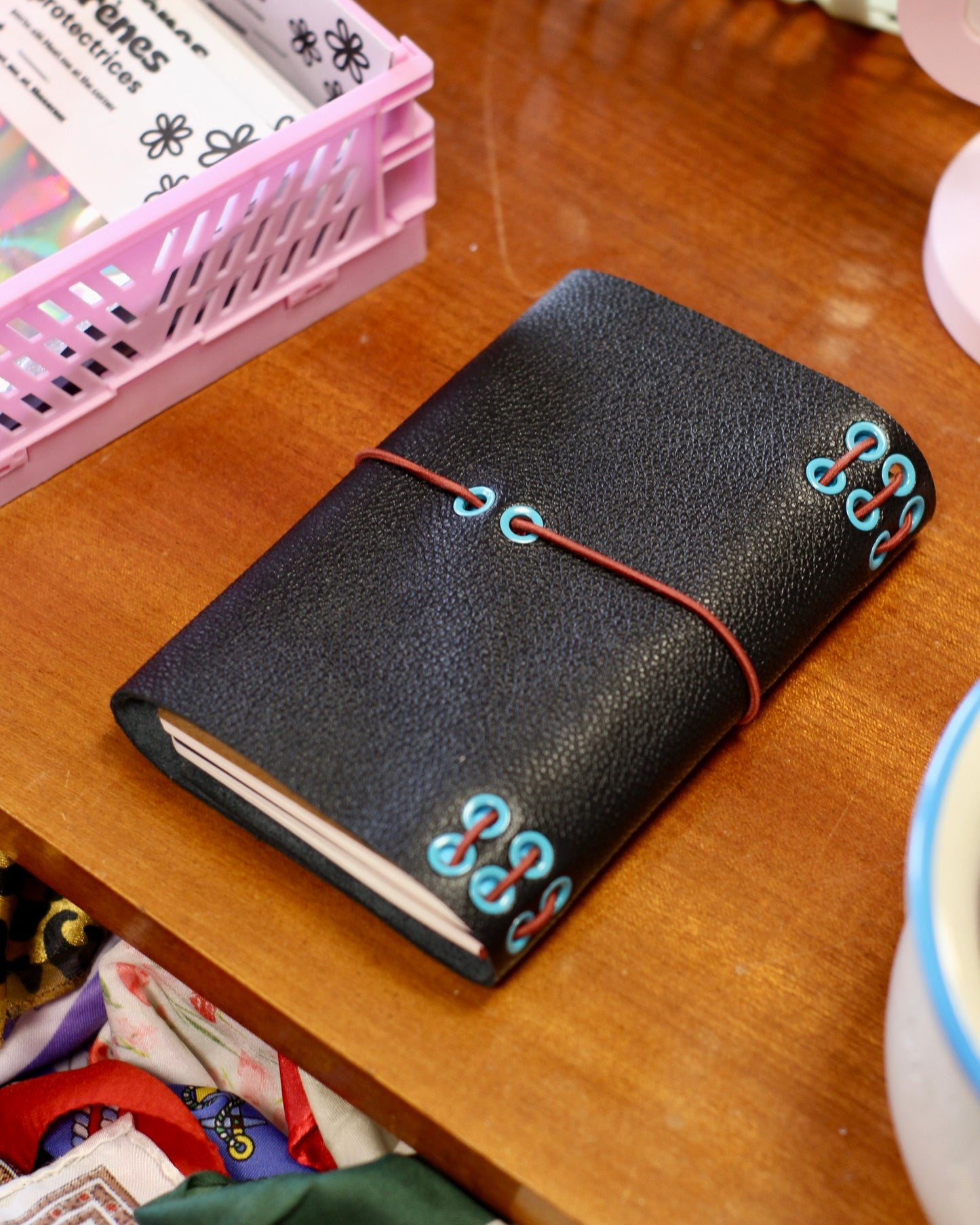 Carnet en cuir grainé - Noir