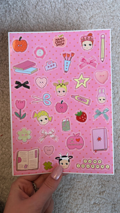 Planche stickers Junk Journal A5