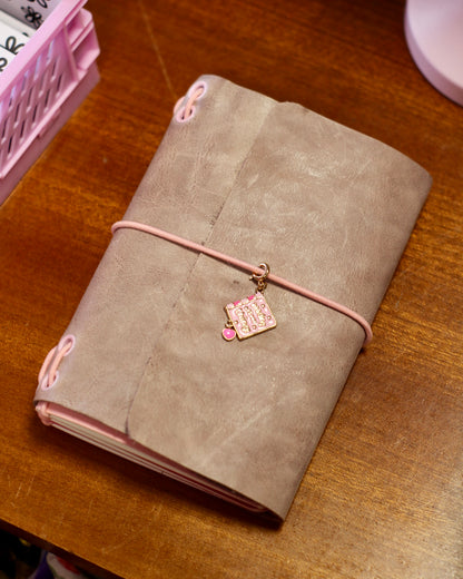 Carnet en cuir - Rose Pastel
