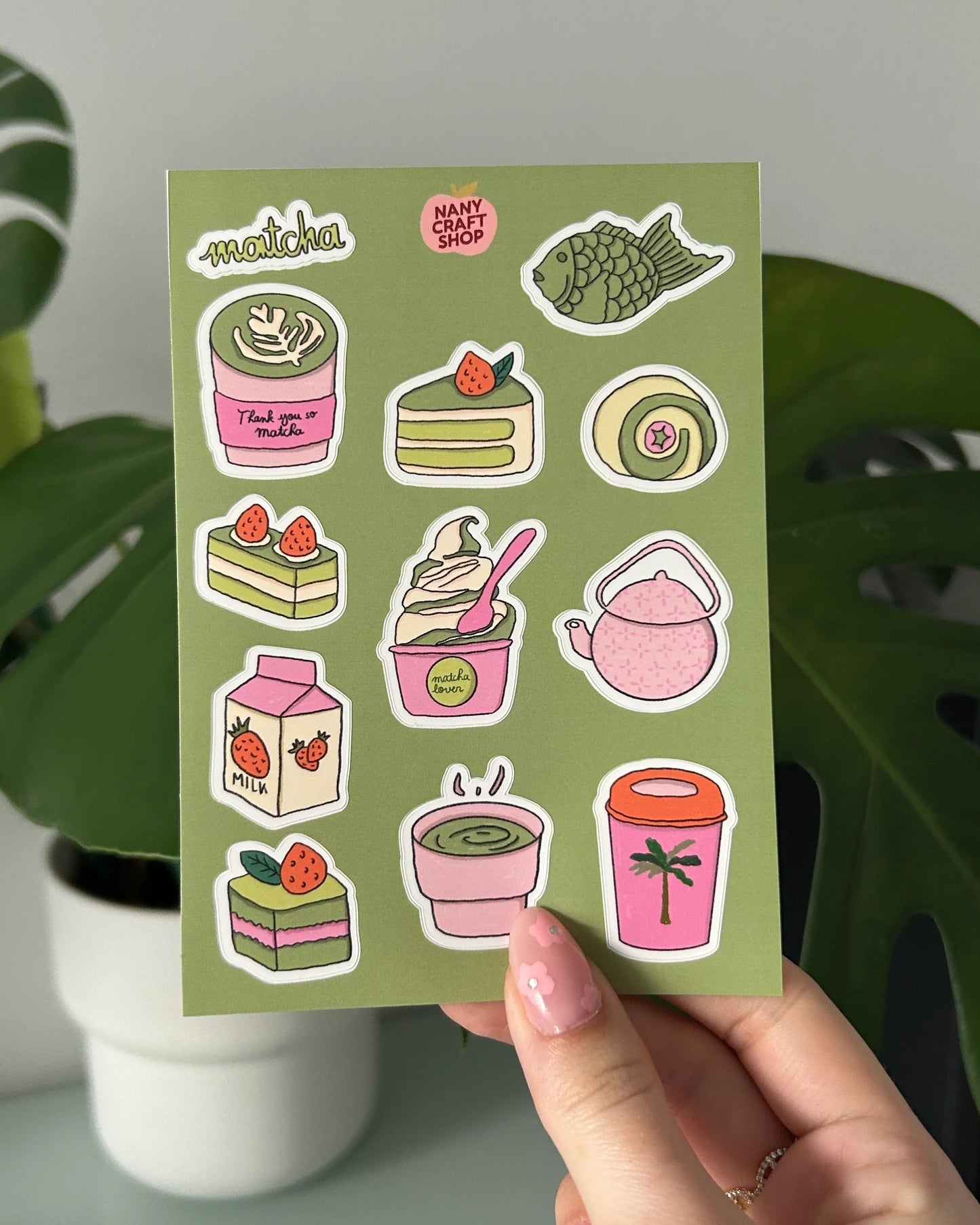 Planche stickers matcha A6