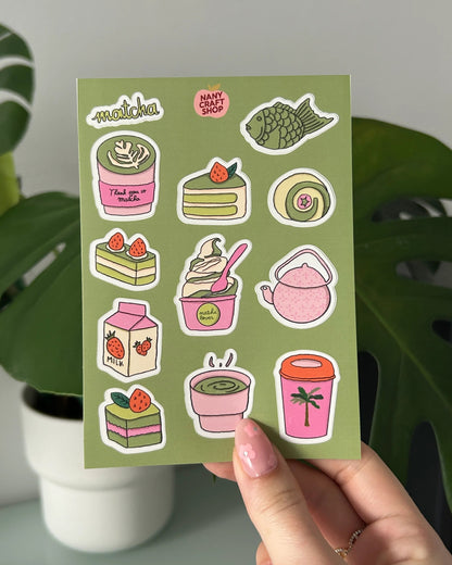 Planche stickers matcha A6