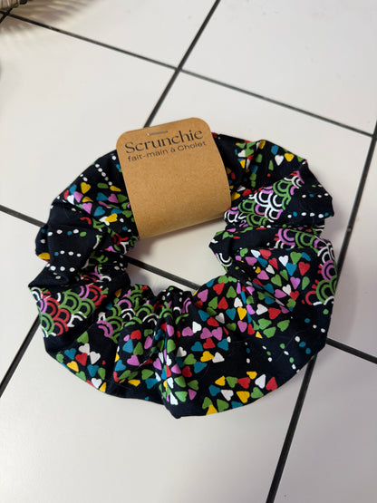 Big Scrunchie Noir à petits coeurs